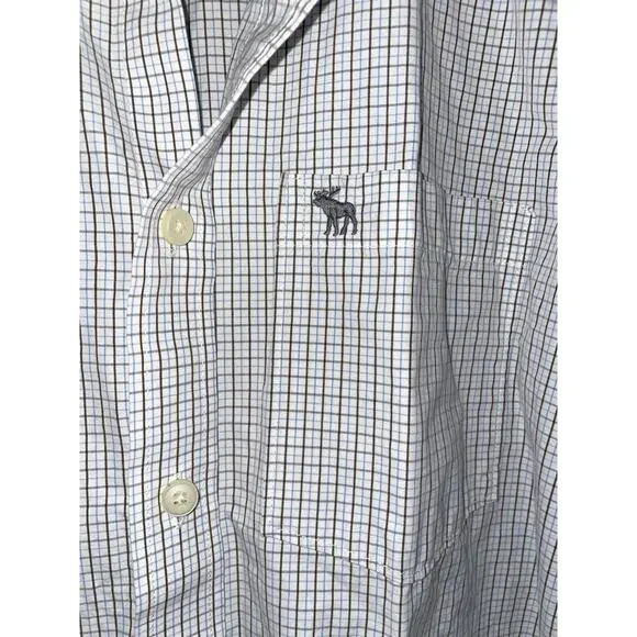 Men’s Abercrombie & Fitch Muscle Thick Button Down Dress Shirt Sz XL Cotton - Picture 5 of 7